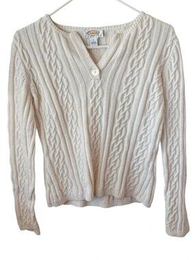 Vintage white chunky knit sweater